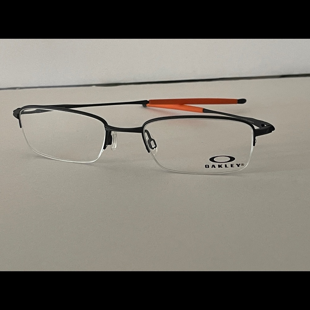 Oakley Men's Glasses with Black Frame and Orange Temples